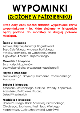 Wypominki - Katedra Koszalin