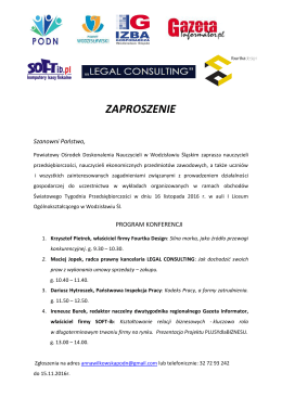 Program konferencji i zgłoszenie udziału