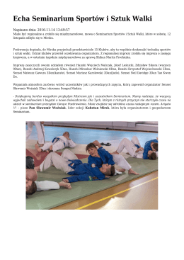 Echa Seminarium Sport&oacute;w i Sztuk Walki