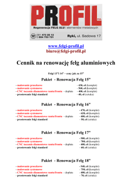 Cennik - Profil