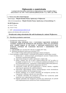 Ogłoszenie o zam&oacute;wieniu - Miejski Ośrodek Pomocy Społecznej w