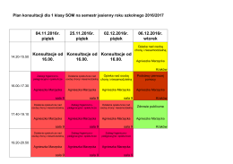 Zmodyfikowany plan konsultacji dla 1 klasy opiekuna medycznego