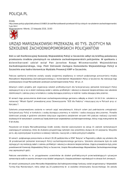 policja.pl urząd marszałkowski przekazał 40 tys. złotych na