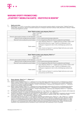 Warunki Oferty Promocyjnej &bdquo;startery t