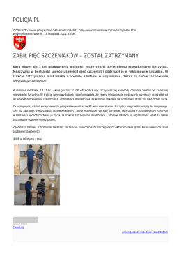 POLICJA.PL ZABIŁ PIĘĆ SZCZENIAKÓW – ZOSTAŁ ZATRZYMANY