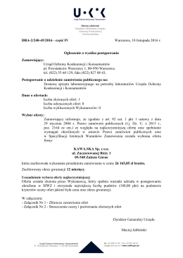 DBA-2/240-45/2016 - część IV Warszawa, 10 listopada