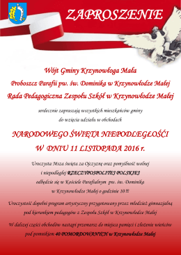zaproszenie - Krzynowłoga Mała