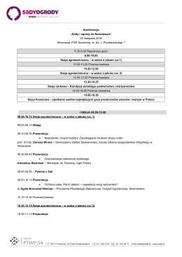 Konferencja „Sady i ogrody na Narodowym” 22 listopada