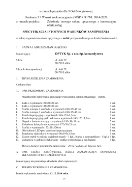 w ramach projektu dla 3 Osi Priorytetowej Działania 3.7
