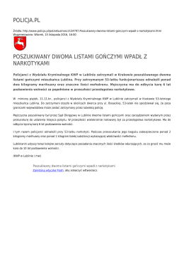 policja.pl poszukiwany dwoma listami gończymi wpadł z narkotykami