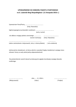 upoważnienie - lubonskibiegniepodleglosci.eu