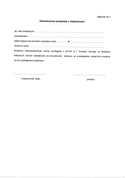 O5wiadczenie kandydata o niekaralno6ci.