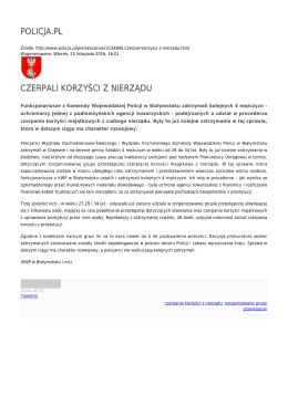 POLICJA.PL CZERPALI KORZYŚCI Z NIERZĄDU