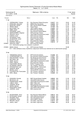 13.11.2016 Konkurencja 23 Mężczyzn, 100m zmie