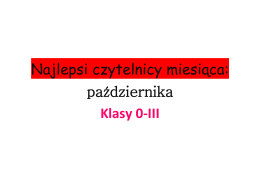 Najlepsi czytelnicy miesiąca: października Klasy 0-III