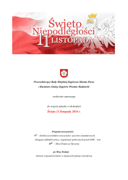 Święta 11 listopada 2016 r.