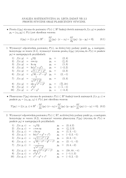 ANALIZA MATEMATYCZNA 3A. LISTA ZADA´N NR 2.2 PROSTE