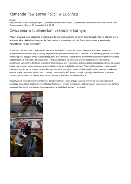 Komenda Powiatowa Policji w Lublińcu Ćwiczenia w lublinieckim