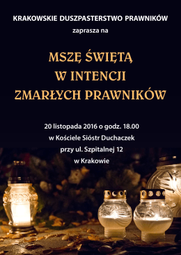 msze swieta w intencji zmarłych prawników