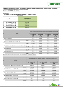 Załącznik nr 1 do Regulaminu Promocji " Ja + Internet LTE