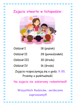 Zajęcia otwarte w listopadzie