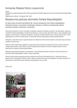 Generuj PDF - Komenda Miejska Policji w Jaworznie