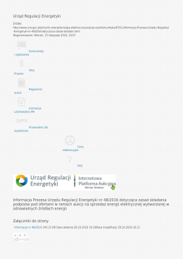 Urząd Regulacji Energetyki Informacja Prezesa Urzędu Regulacji