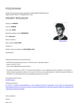 Generuj PDF - Poszukiwani