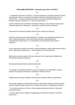 Regulamin Kętrzyńskiej Ligi Futsalu