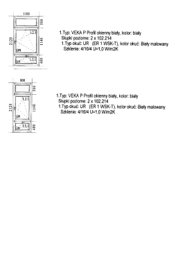 1.Typ: VEKA P Proﬁl okienny bialy, kolor: biały