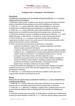 Postępowanie ze skargami i odwołaniami