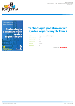 Technologia podstawowych syntez organicznych