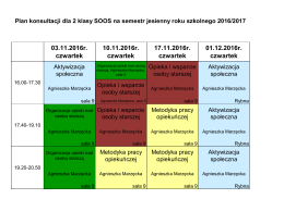 03.11.2016r. czwartek 10.11.2016r. czwartek 17.11.2016r. czwartek