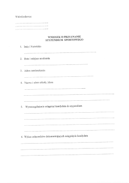 Wniosek stypendium sportowe