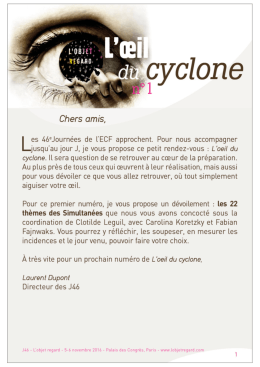 L`œil du cyclone n°1 - La section clinique de Nantes