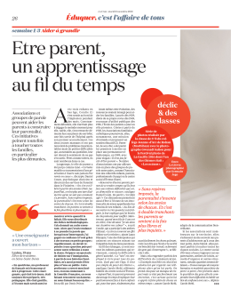1108 &Ecirc;tre parent, un apprentissage au fil du temps