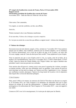 1 43&deg; congr&egrave;s du Syndicat des avocats de France, Paris, 4-5