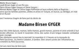 Madame Birsen GYGER