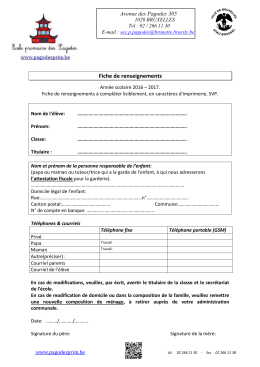 fiches de renseignements Heembeek