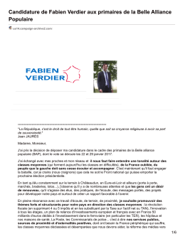 Acte de candidature Fabien Verdier