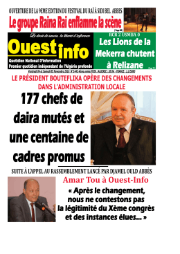 Vendredi 04 et Samedi 05 Novembre 2016 - Ouest-Info