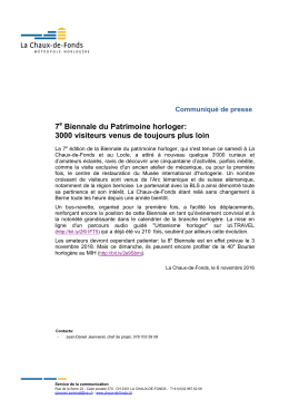 Lire le communiqu&eacute;  - La Chaux-de