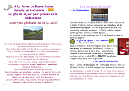conditions 2017 - La Ferme de Baume Rousse