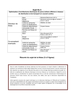 Optimisation d`architectures électriques de parcs éoliens offshore à