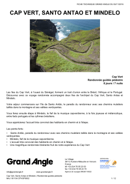 Cap Vert, Santo Antao et Mindelo