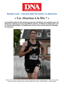 DNA_Courses DNA de Colmar ce dimanche