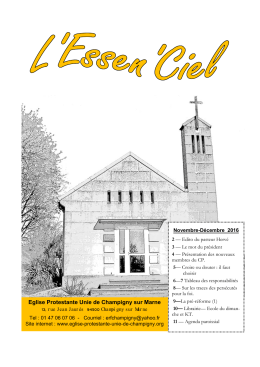 Bulletin actuel - Eglise Protestante Unie de Champigny