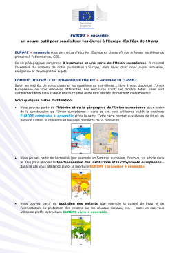 EUROPE + ensemble un nouvel outil pour sensibiliser vos