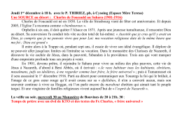 Jeudi 1er décembre à 18 h. avec le P. THIRIEZ, pb, à Cysoing