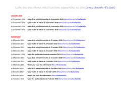 Liste des dernières modifications apportées au site (avec chemin d